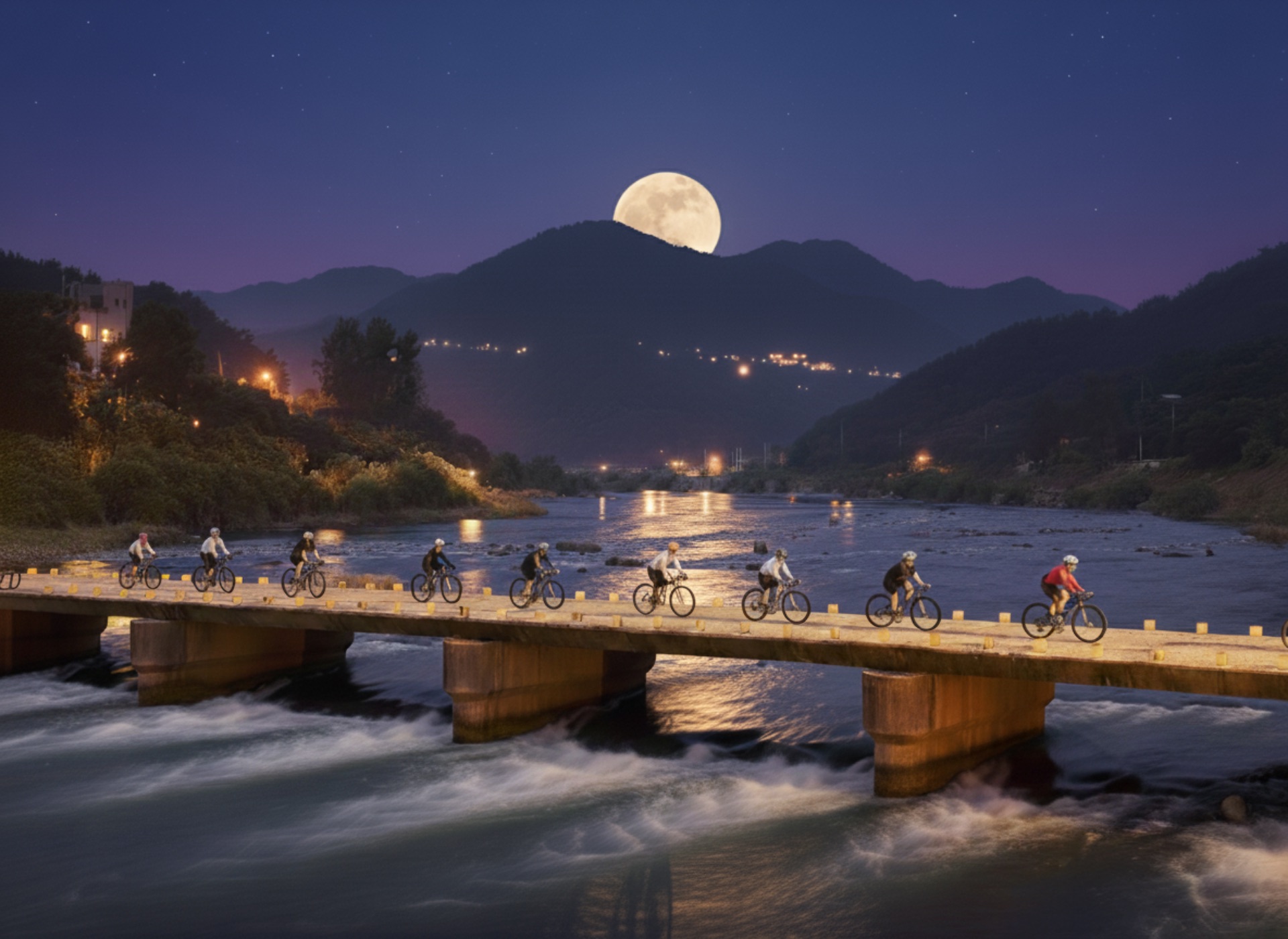 달밤에 라이딩
